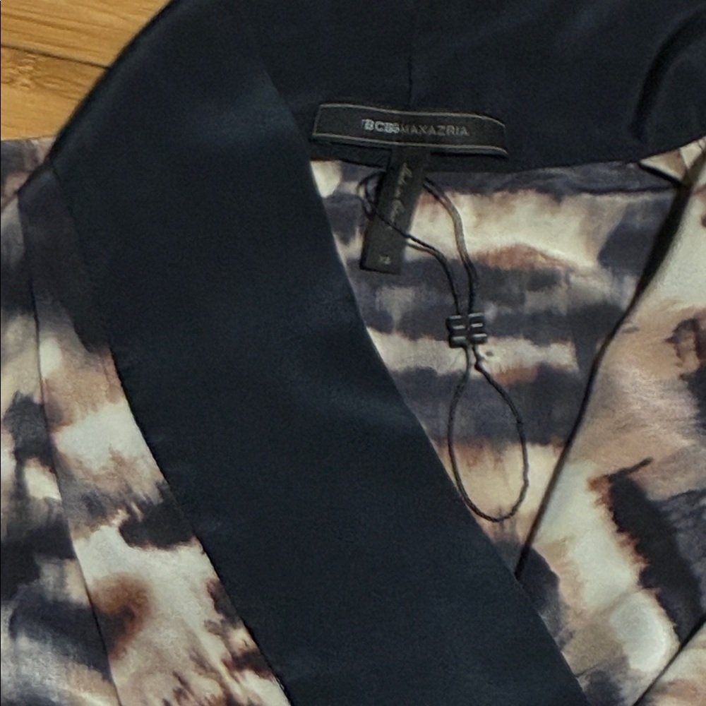 BCBGMaxAzria Black and Cream Abstract Dress